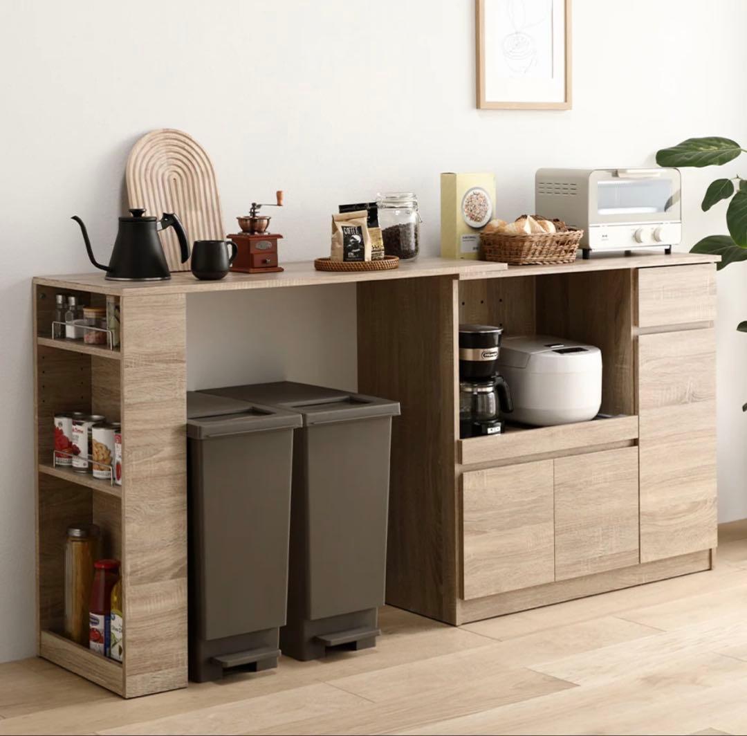 【もちゃ出品】伸縮式キッチンカウンター 楽天市場】伸縮キッチンカウンター（収納庫タイプ） 幅133〜207×奥行40