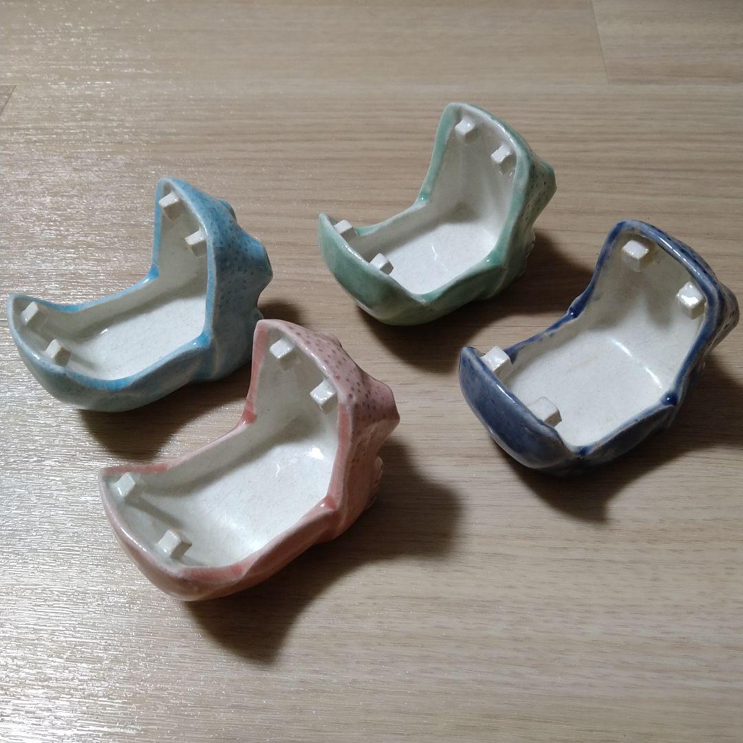 未使用 ま工房 カバの豆皿 4点セット トリ豆皿 4点セット/ハレクタニ