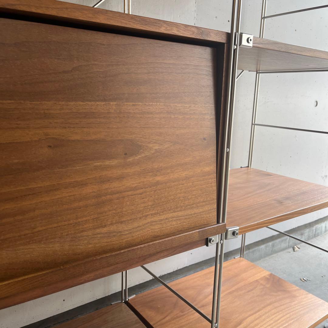 美品☆無印 ステンレスユニットシェルフ ウォールナット材棚・フラップ