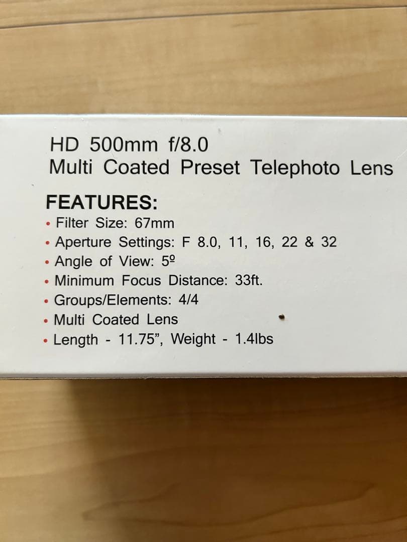 HD 500mm f/8.0 望遠レンズ　2.0x HD　テレコンバーターセット