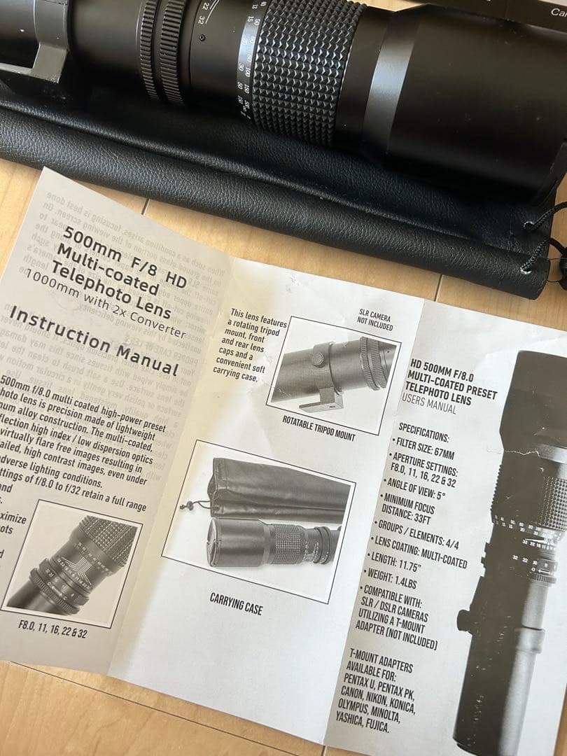 HD 500mm f/8.0 望遠レンズ　2.0x HD　テレコンバーターセット