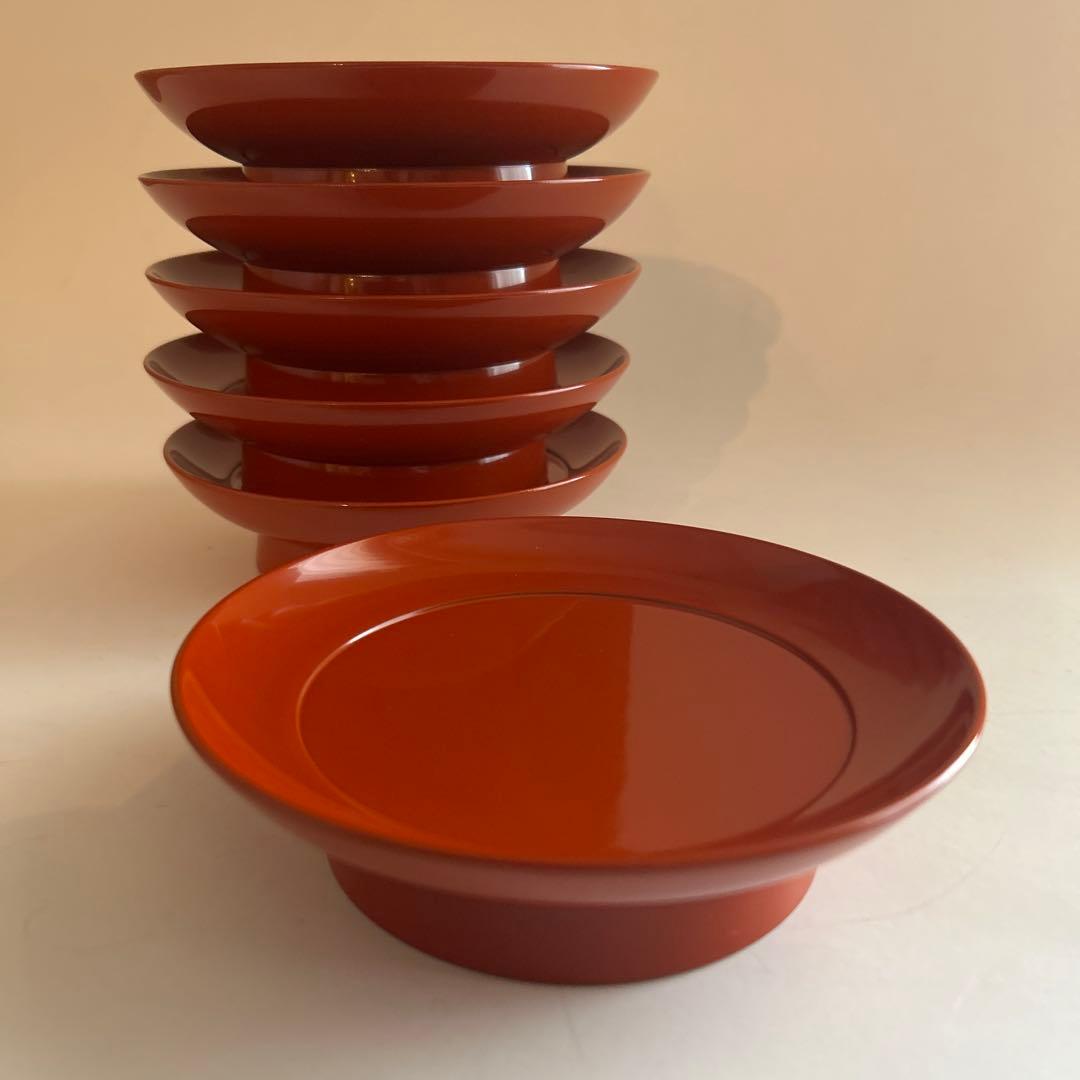 洗朱漆塗り椿皿 むさしの漆工芸 6客 茶道具 - メルカリ