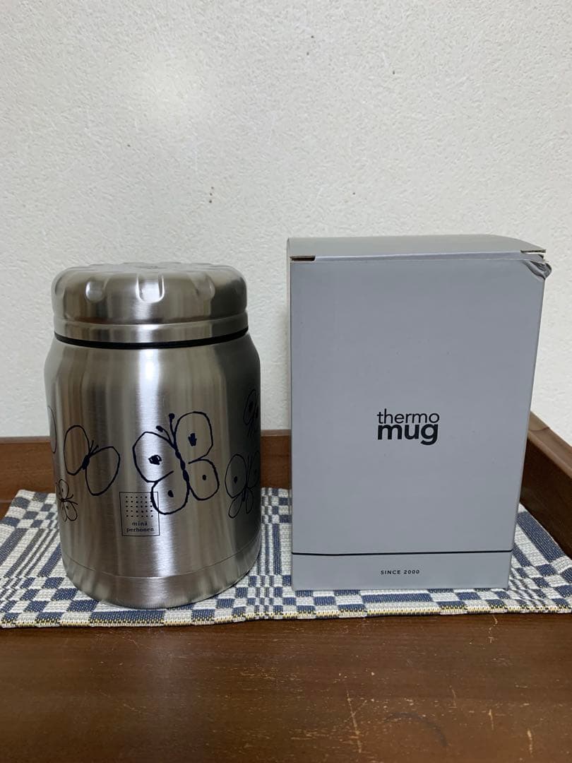 新品 ミナペルホネンthermo mug スープジャー サーモマグ ちょうちょ