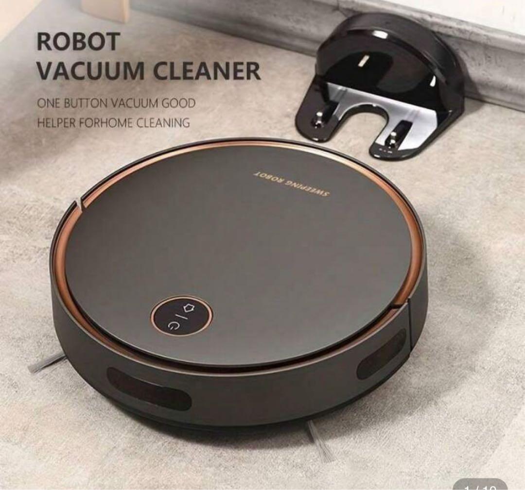 【新品/未使用】自動ロボット掃除機_ 水拭き&乾拭き機能！グレー・黒 ECOVACS（エコバックス） ロボット掃除機 お掃除ロボ 水拭き カメラ