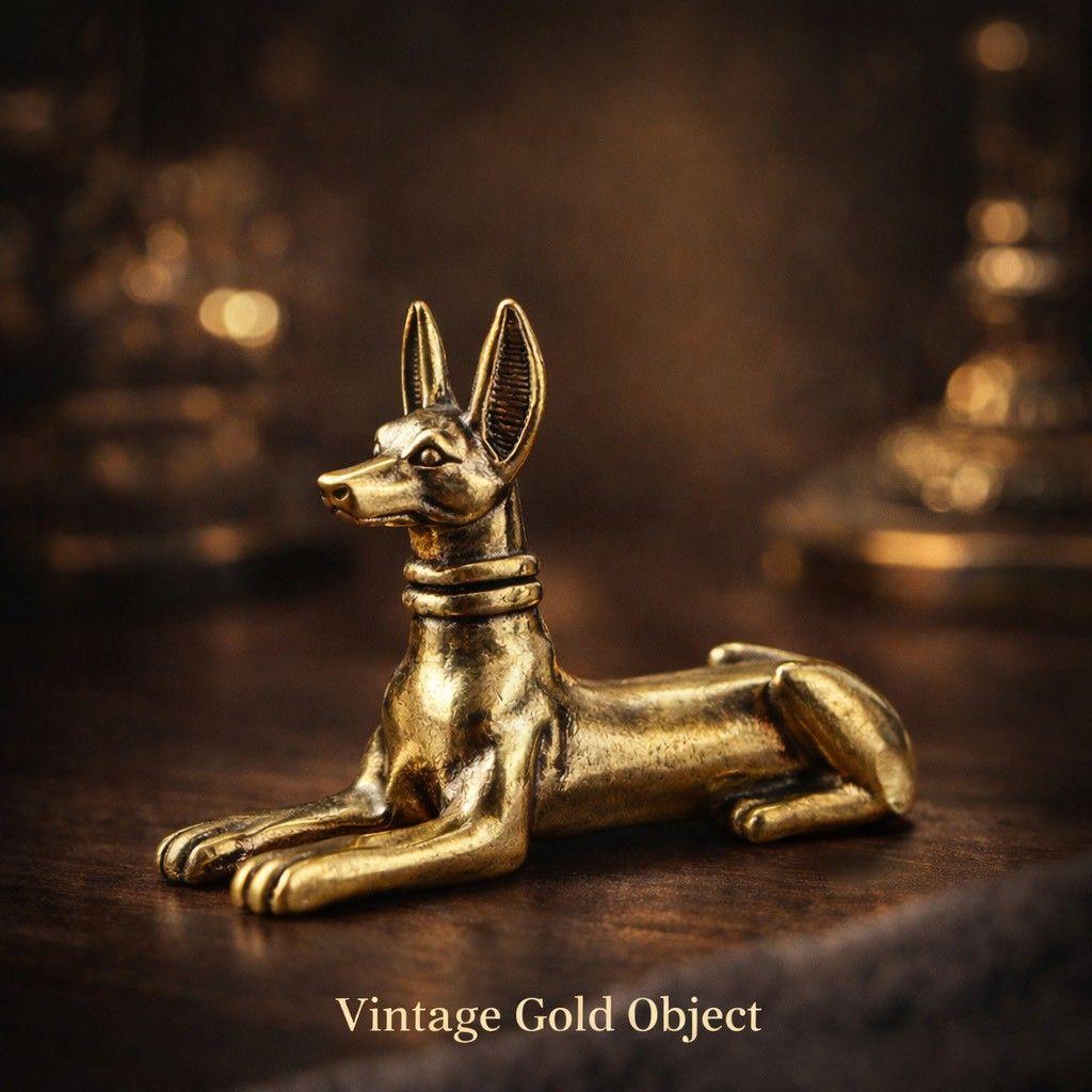 609 アヌビス 真鍮 オブジェ ゴールド 置物 インテリア雑貨 エジプト