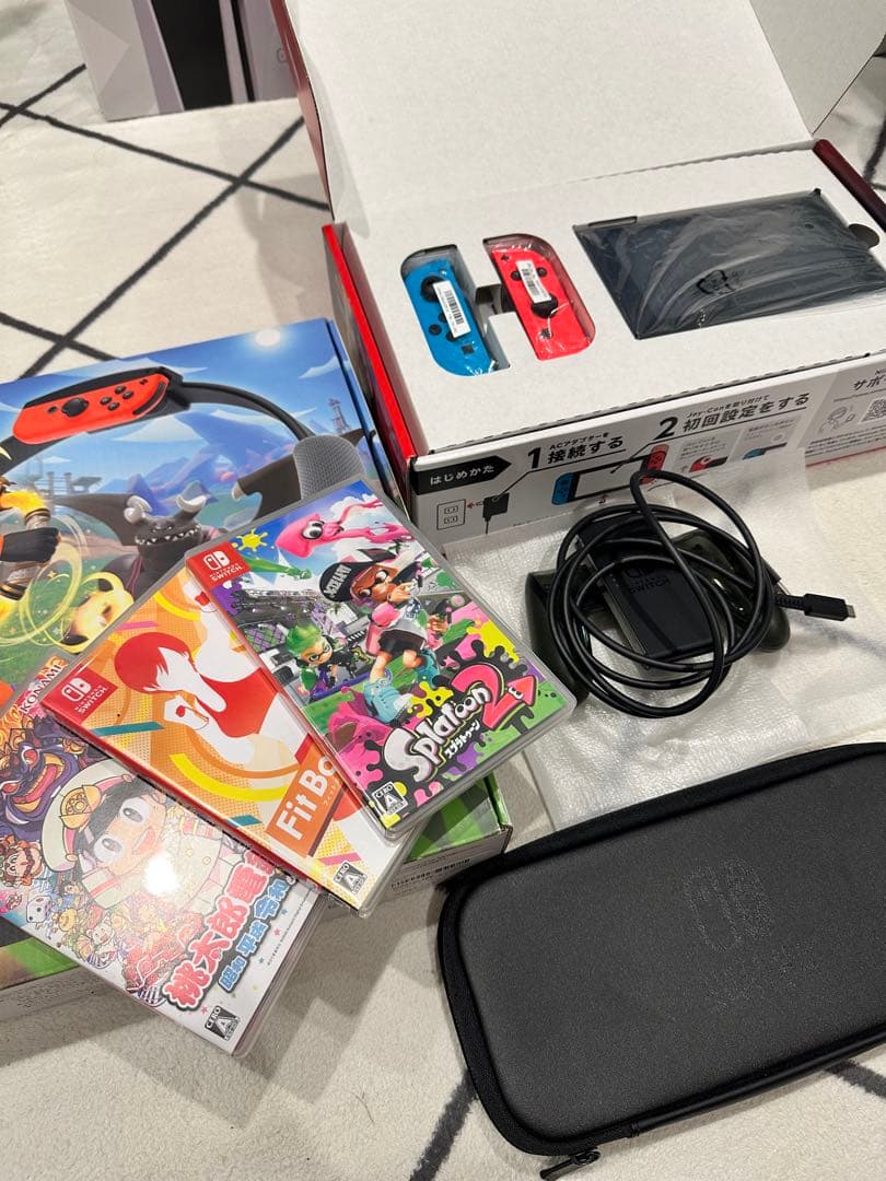 美品★Nintendo Switch 本体 + ゲーム4セット+ケースなど付属品 Nintendo Switch 【福袋 4点セット】Nintendo 本体 バッテリー強化版