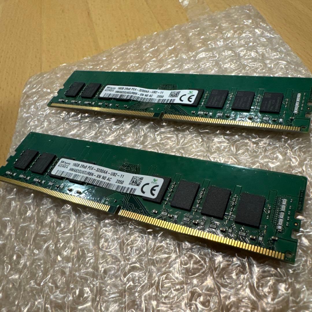 SK Hynix 16GBx2 DDR4 メモリ PC4-3200 動作確認済 - メルカリ