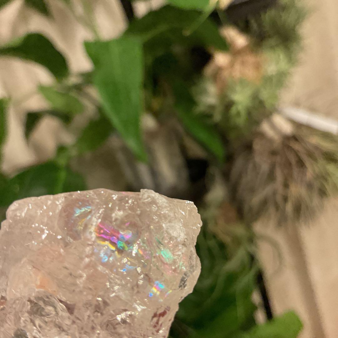 ラスト1点！ マダガスカル産 かち割り水晶 ガラスと真鍮のトレーセット