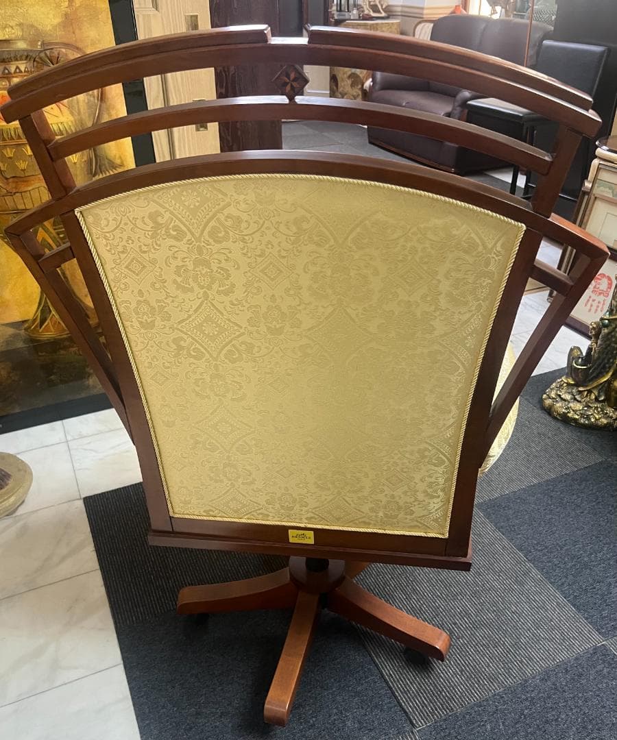 美品】中華風回転チェア キャスター付き アンティーク風 K107625211