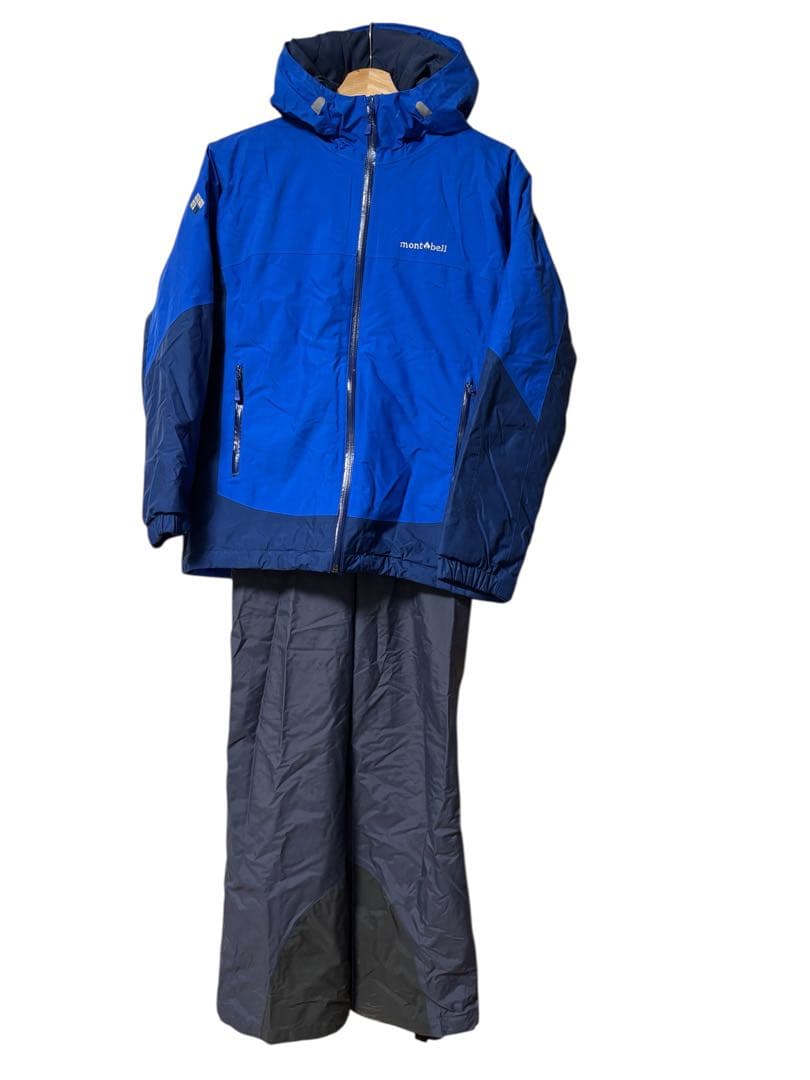 モンベルキッズ montbell スキーウェアセットアップ160cm mont-bell（モンベル） ♪♪ mont・bell キッズ スノーウェア つなぎ