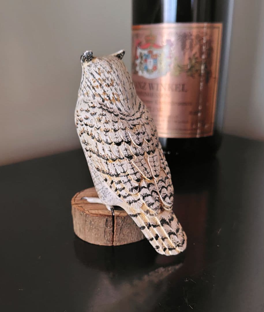 小さなバードカービング シベリアワシミミズク 野鳥 木彫り 梟 - メルカリ