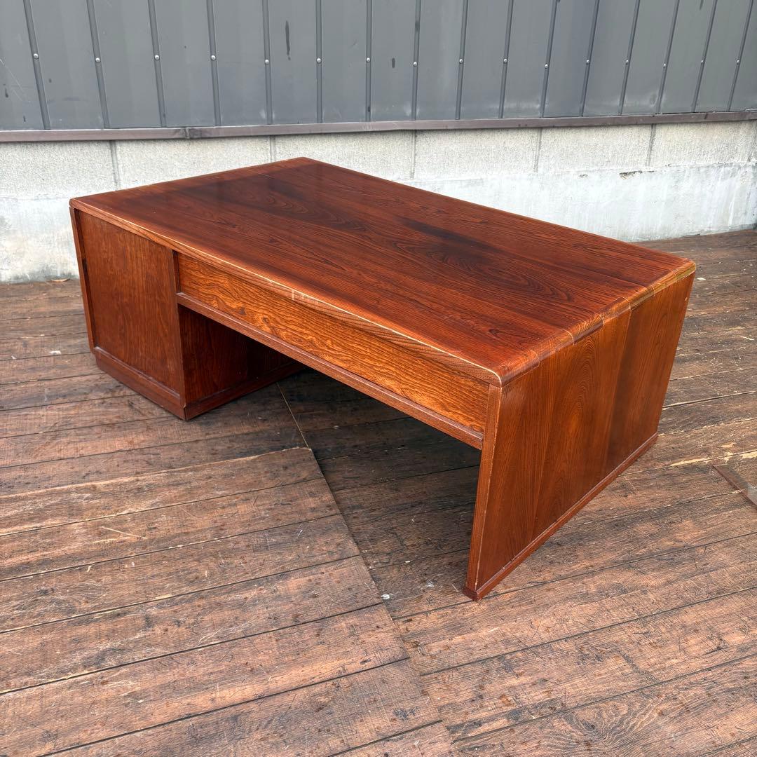 昭和レトロ 木製文机 座机 収納引き出し5杯 和家具 古家具 机 デスク