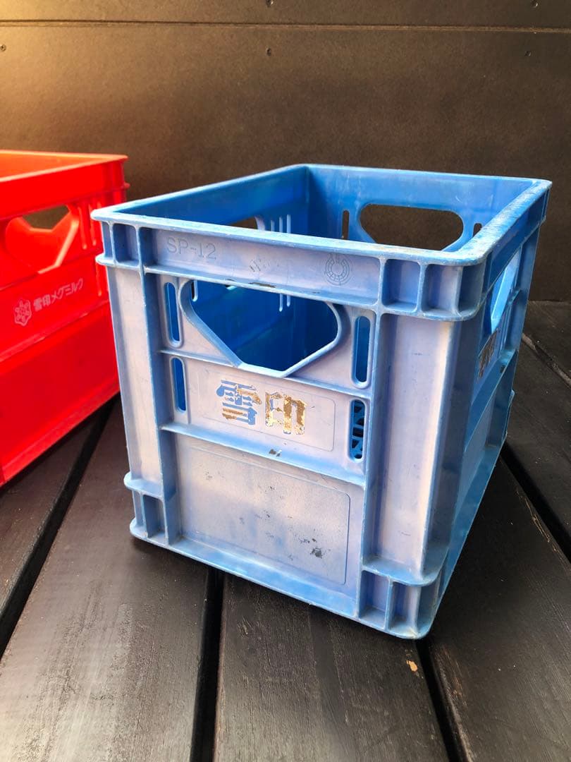 雪印 雪印メグミルク 牛乳コンテナ 2個 ケース ボックス ビールケース