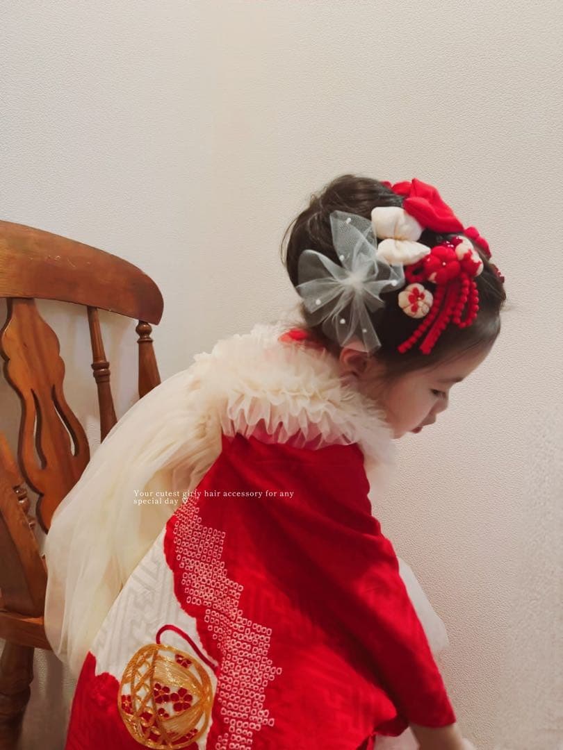 み*う様 七五三　七五三髪飾り　ヘッドドレス　着物髪飾り　リメイク髪飾り　028 み*う様 七五三 七五三髪飾り ヘッドドレス 着物髪飾り リメイク髪飾り