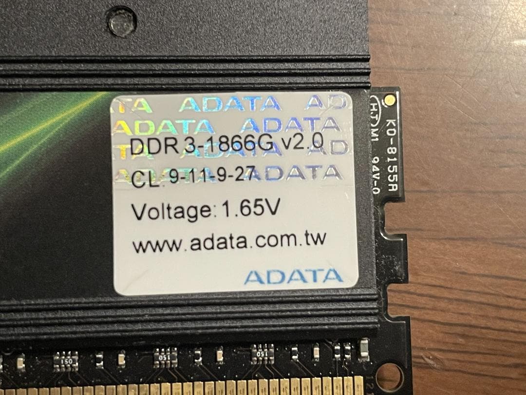 ADATA DDR3 1866MHz 4GB メモリx2 合計8GB - メルカリ