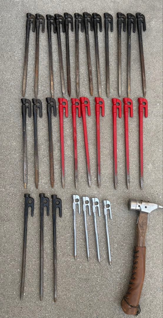 エリッゼステーク ペグ 28cm×22本 18cm×4本 村の鍛冶屋 エリステ