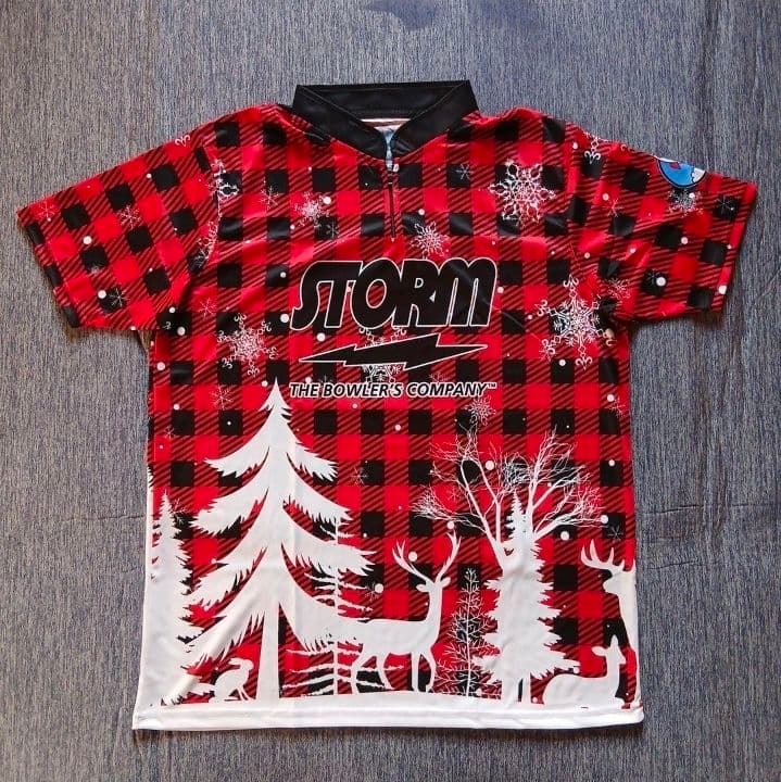 新品✨STORM【日本サイズXL】レッド トナカイ 雪 チェック ボウリング