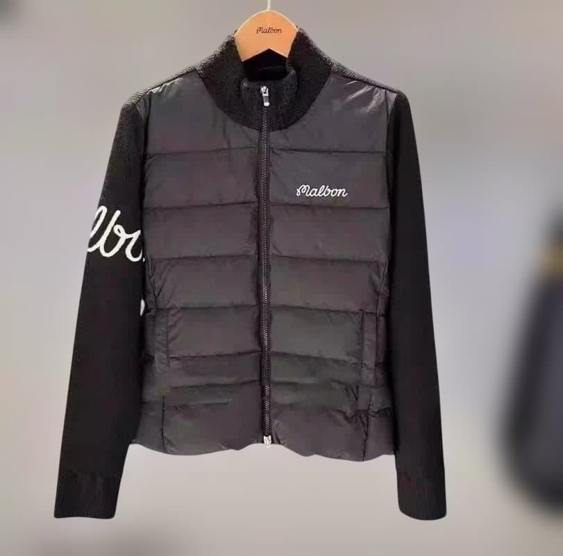 Malbon ゴルフ レディース ダウン ニット ジップアップ 冬モデル