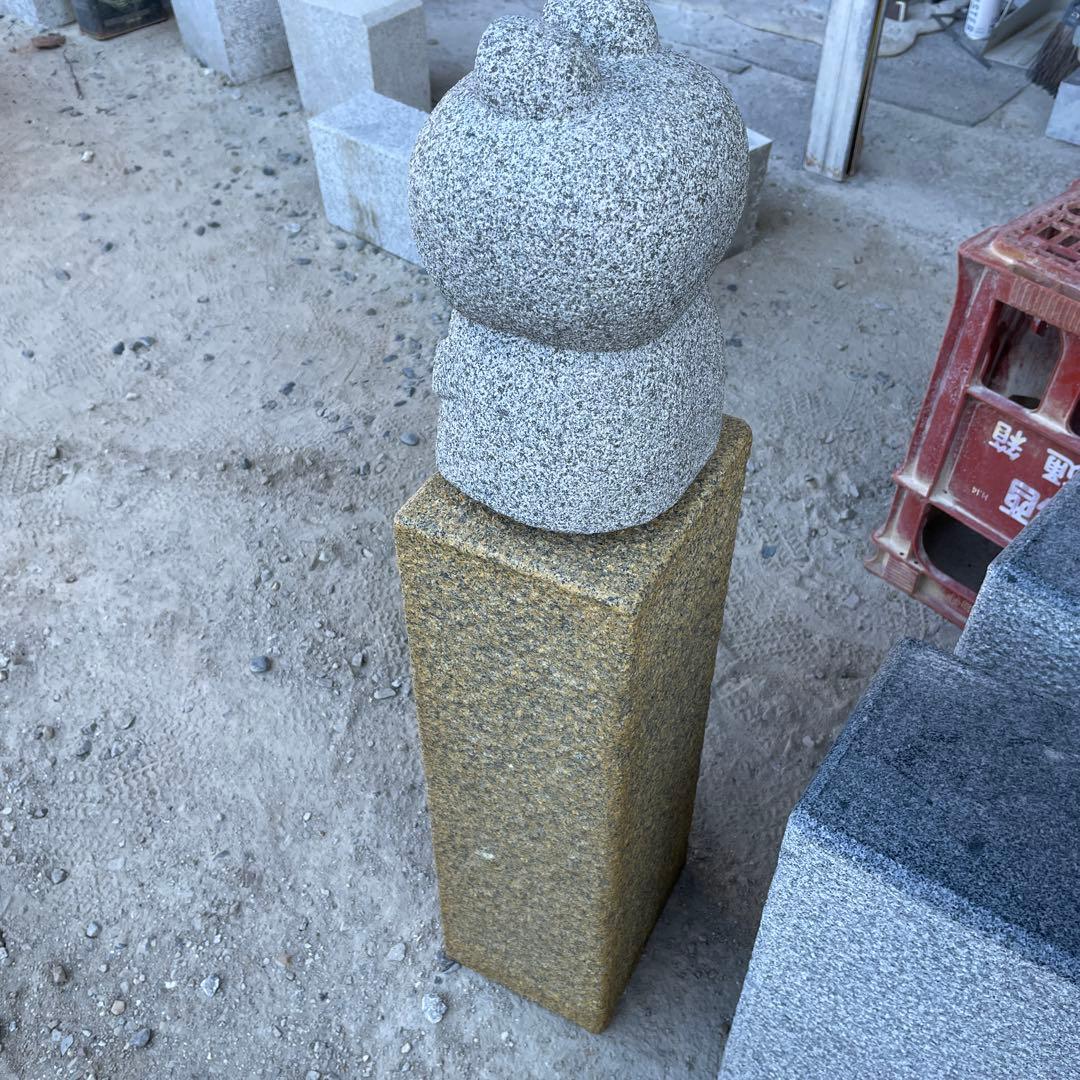 ベリー様専用、おかえり石柱 ケロちゃん 手作り 御影石 玄関先セット品