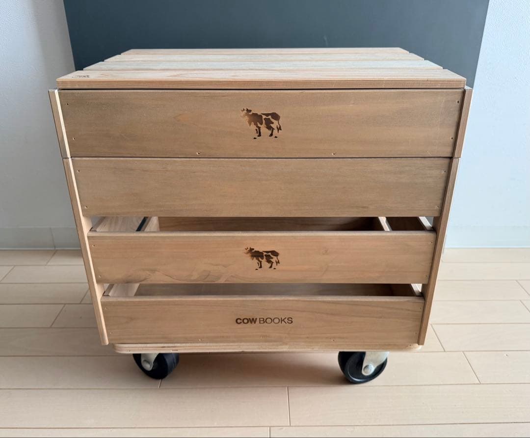 COW BOOKS ウッドボックス セット キャスター付き 楽天市場】キャスター付ウッドボックス Lサイズ 幅51.5×奥33×高28.5
