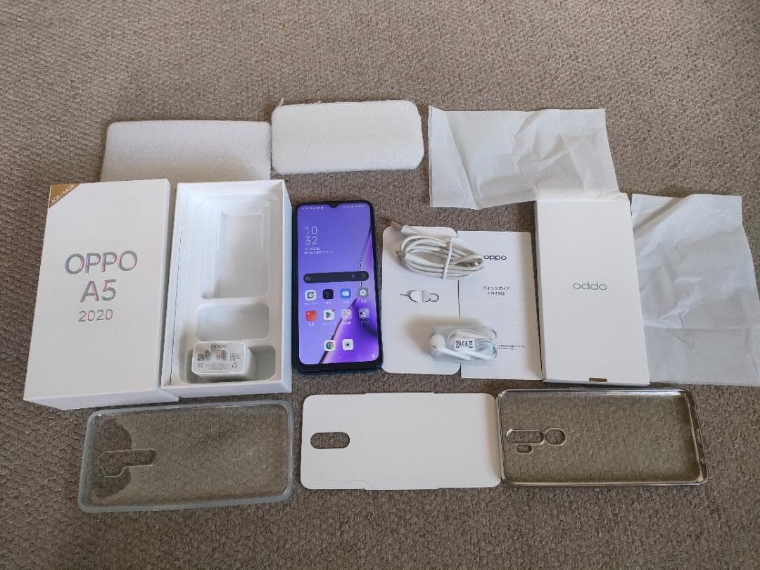 SIMフリー OPPO A5 2020 動作確認済、付属品一式あり、比較的美品