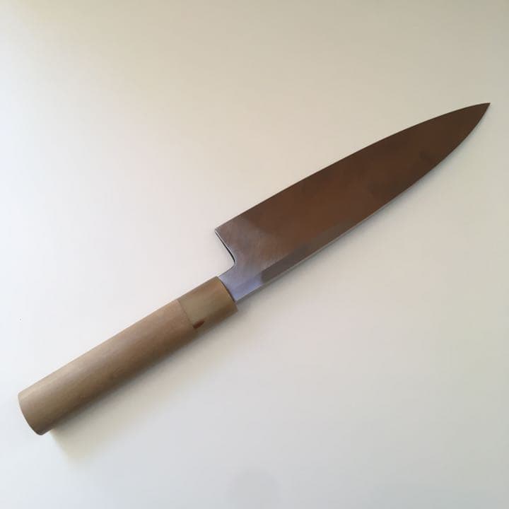 沖芝昂作】京都有次 本焼 水焼き 出刃包丁 刃渡り21.5cm 幅5.3cm