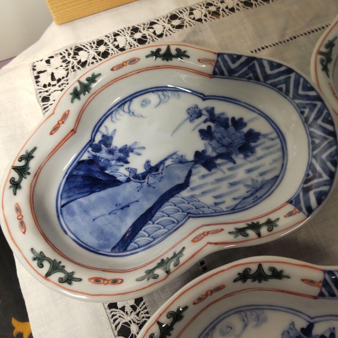 九谷焼 山本長左 皿 長左 色絵 花鳥 染付 木箱付 妙泉陶房 宮内庁御用達窯