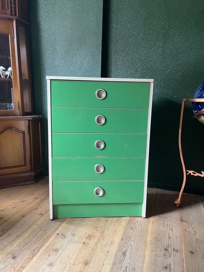 チェスト 昭和レトロ レトロポップ インテリア 当時物 緑 グリーン