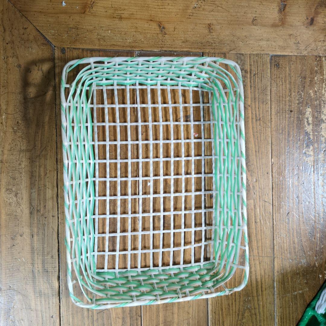 青緑の編み込みバスケットセットの通販はau PAY マーケット - 輸入雑貨