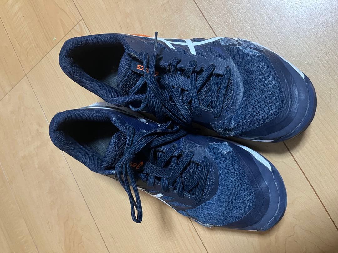 26cm ASICS バレーボールシューズ ネイビー/オレンジ - メルカリ