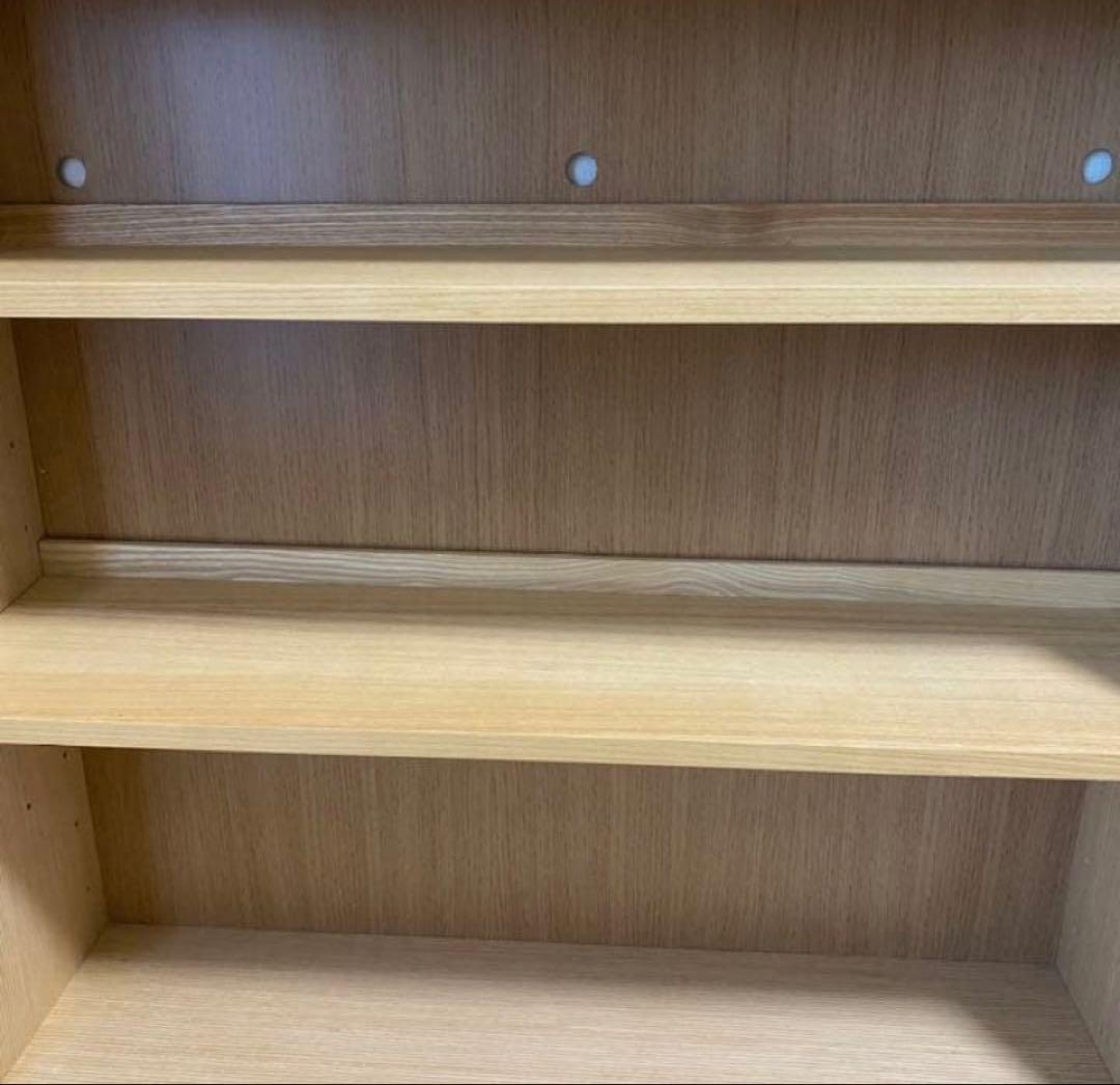 値下げ！無印良品オーク材薄型ラック ワイド 小 奥行22cm - メルカリ