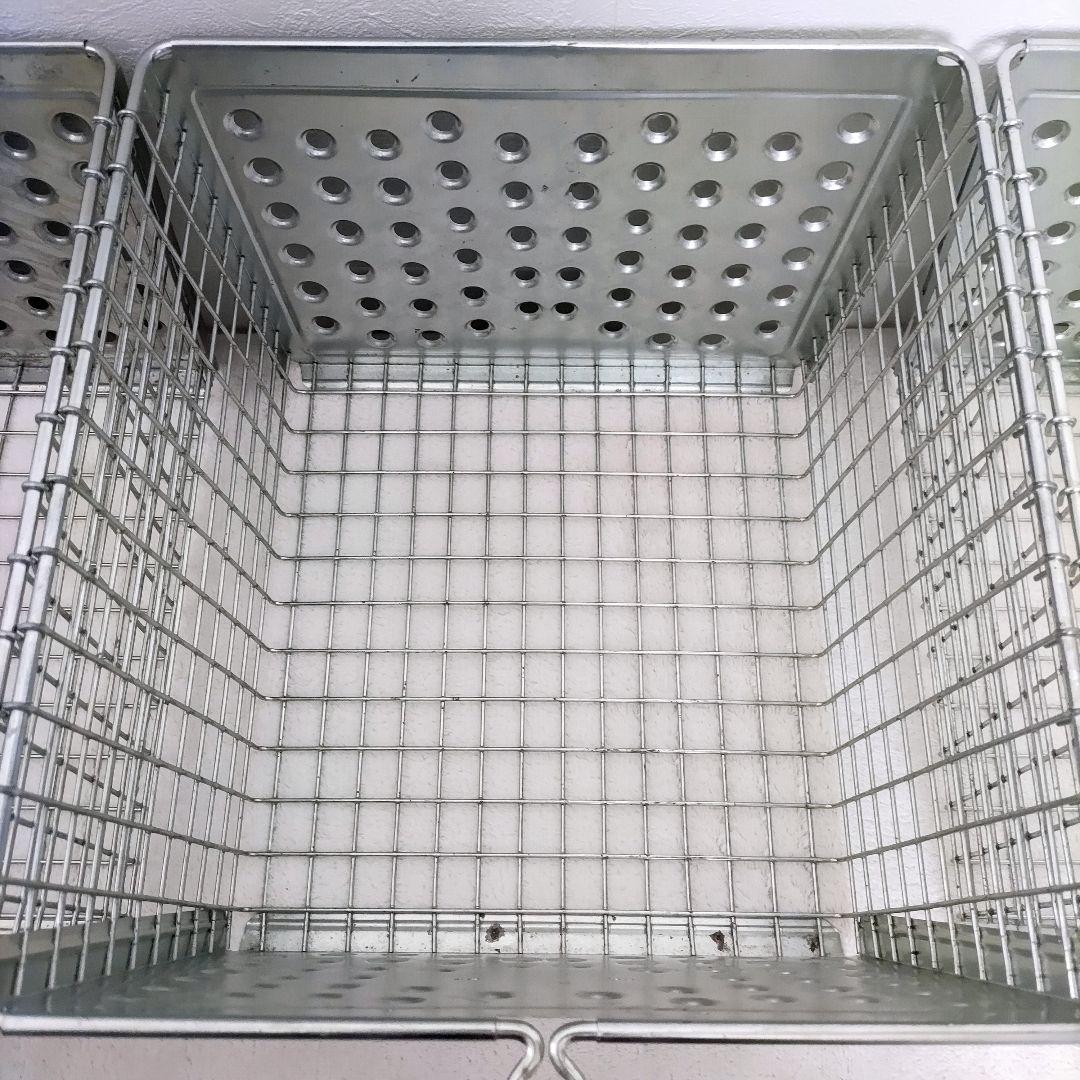 VINTAGE \"LYON\" L BASKET　ステンレスバスケット