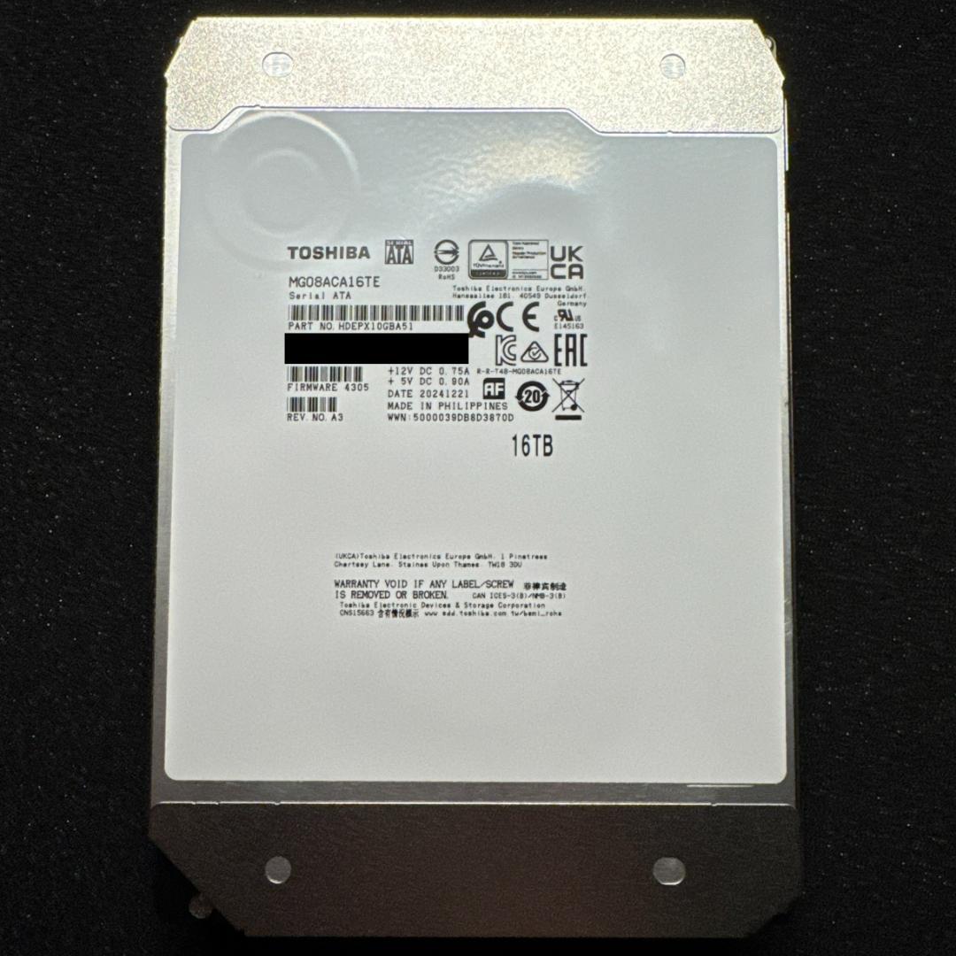 東芝 16TB 3.5インチHDD MG08ACA16TE 内蔵HDD SATA接続 MG08シリーズ MG08ACA16TE ［16TB /3.5インチ］｜の