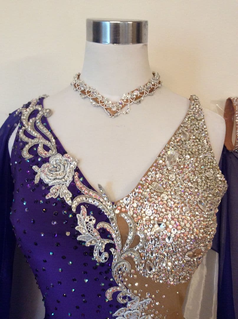 アオイプロデュース製 紫 社交ダンス スタンダードドレス 中古 競技