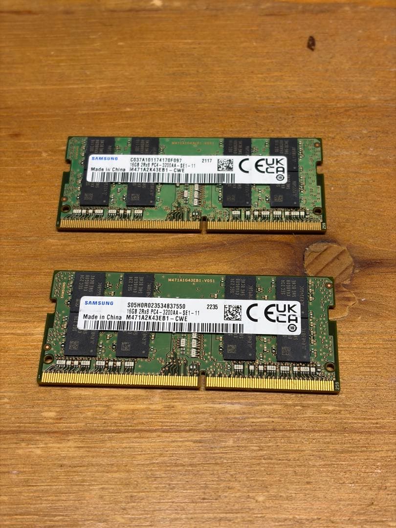 Samsung 16GB 2枚 DDR4 3200 SO-DIMM メモリー - メルカリ