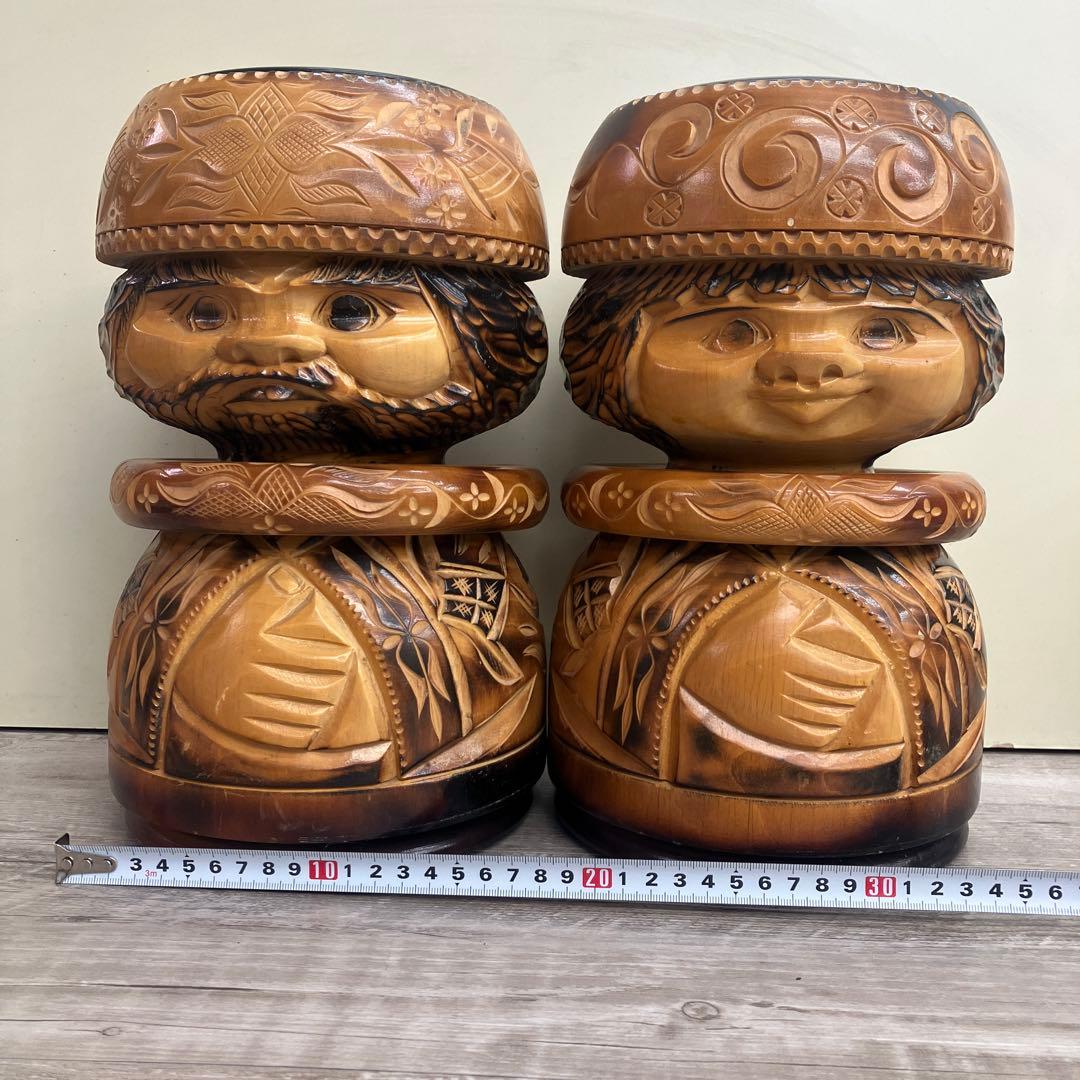 E-4 アイヌ ニポポ ニポポ人形 木彫り 北海道 民芸品 伝統工芸 郷土