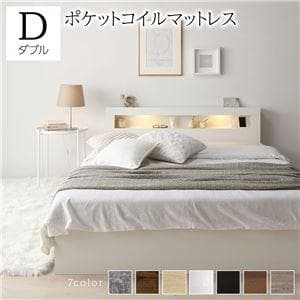 ベッド ダブル ポケットコイルマットレス付き ホワイト ds-2506142 楽天市場】ダブルベッド マットレス付き ポケットコイルマットレス