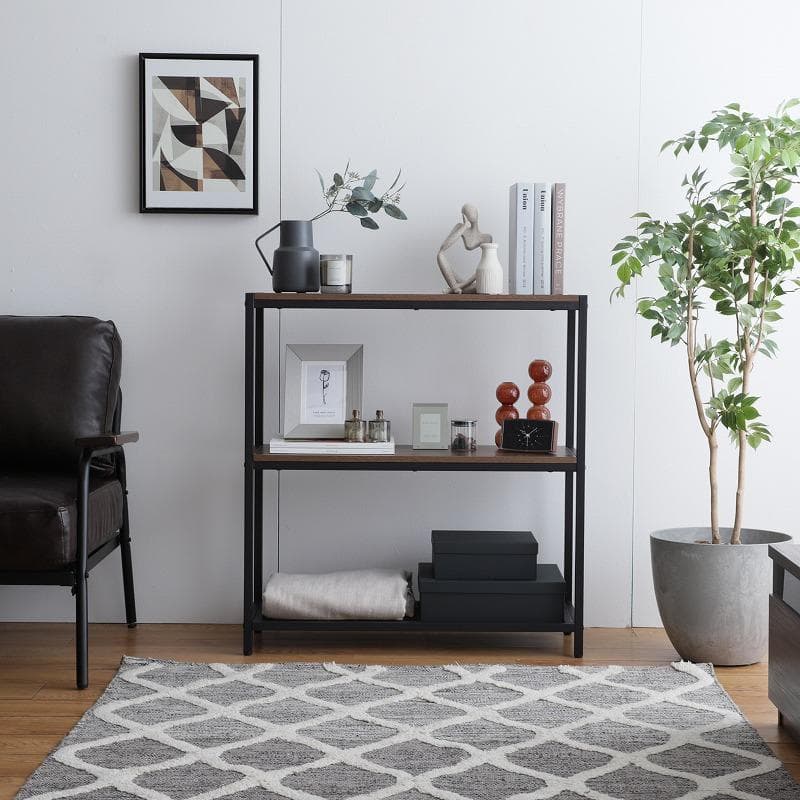 《新品・送料無料》【幅80cm】 Kyle アイアンラック3段