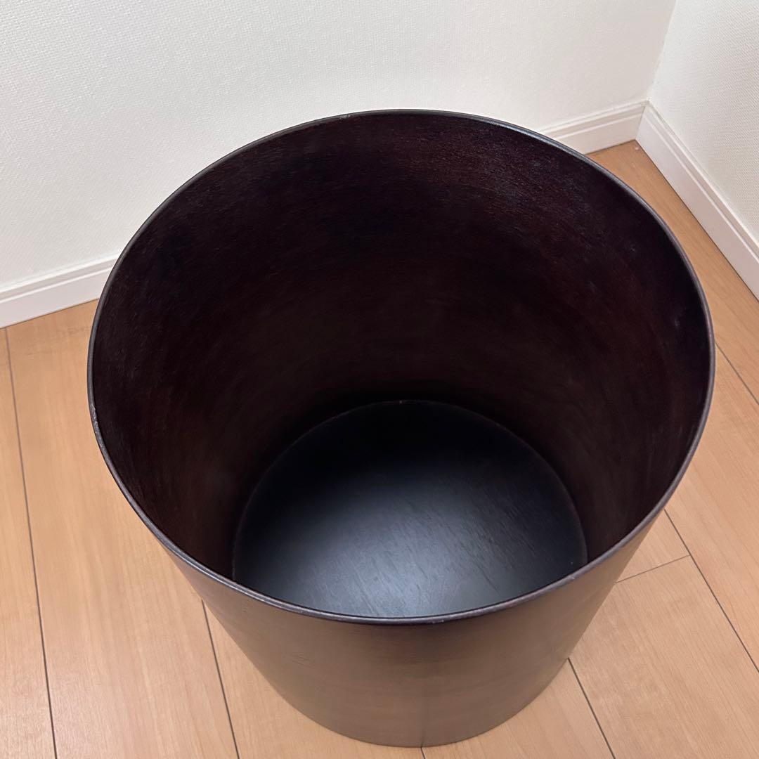 ACTUSダークブラウン 円筒形収納(ゴミ箱) 展示品 インテリア