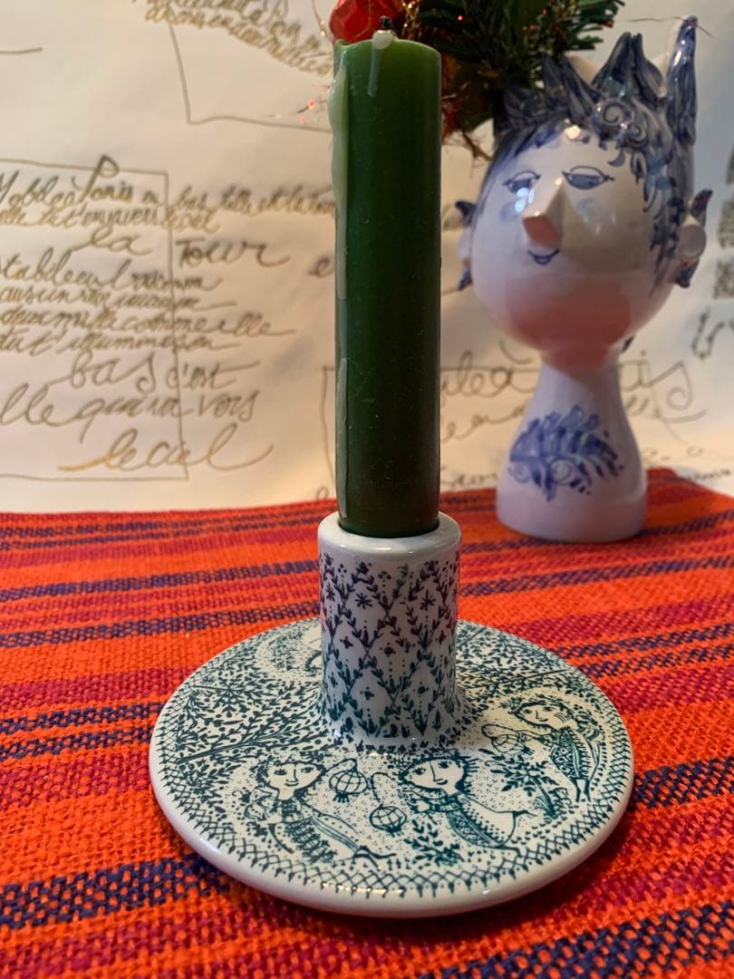 ビヨンヴィンブラッド レアな緑色のビンテージのキャンドル立て！美品