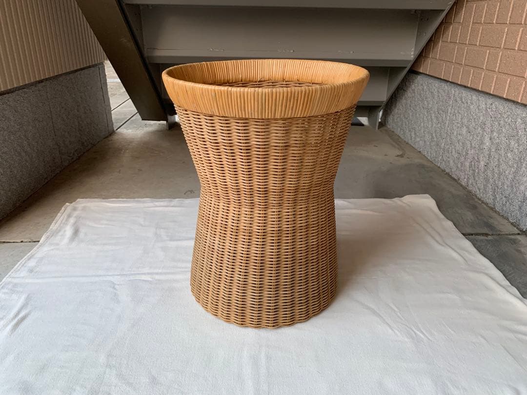 希少 山川ラタン G-1230 剣持勇デザイン ゴミ箱 ジャパニーズモダン