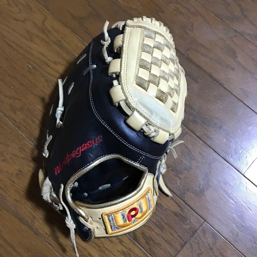 ワールドペガサス軟式用ファーストミットバスケットウェブWGN3FGD3限定