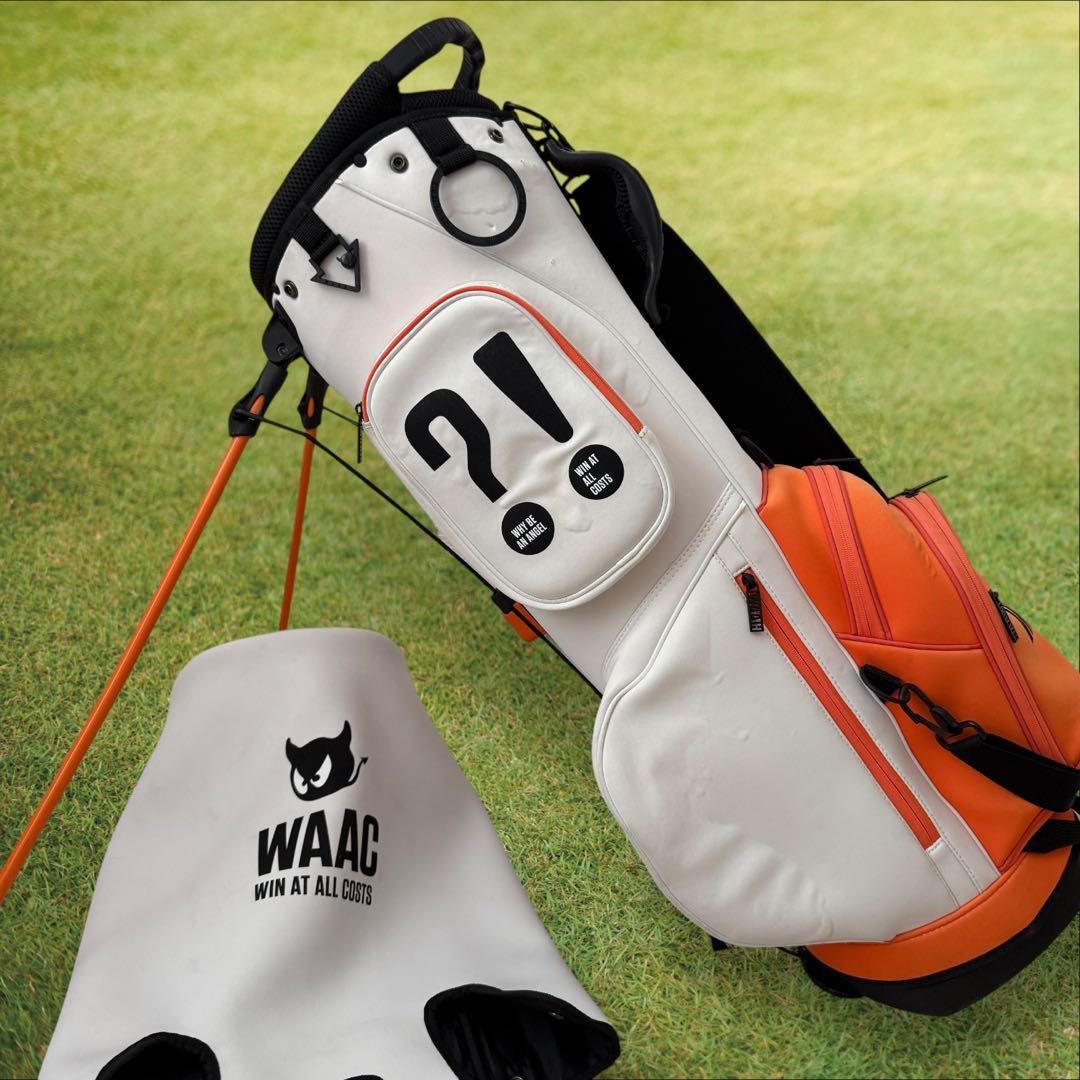 WAAC ワック キャディバッグ 3点ショルダー スタンド式 軽量 白 - メルカリ
