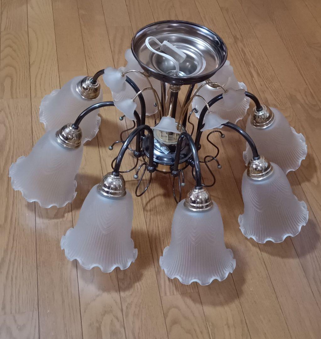 90年代 ナショナル 8灯シャンデリア 約70cm 17口金 ※電球なし - メルカリ