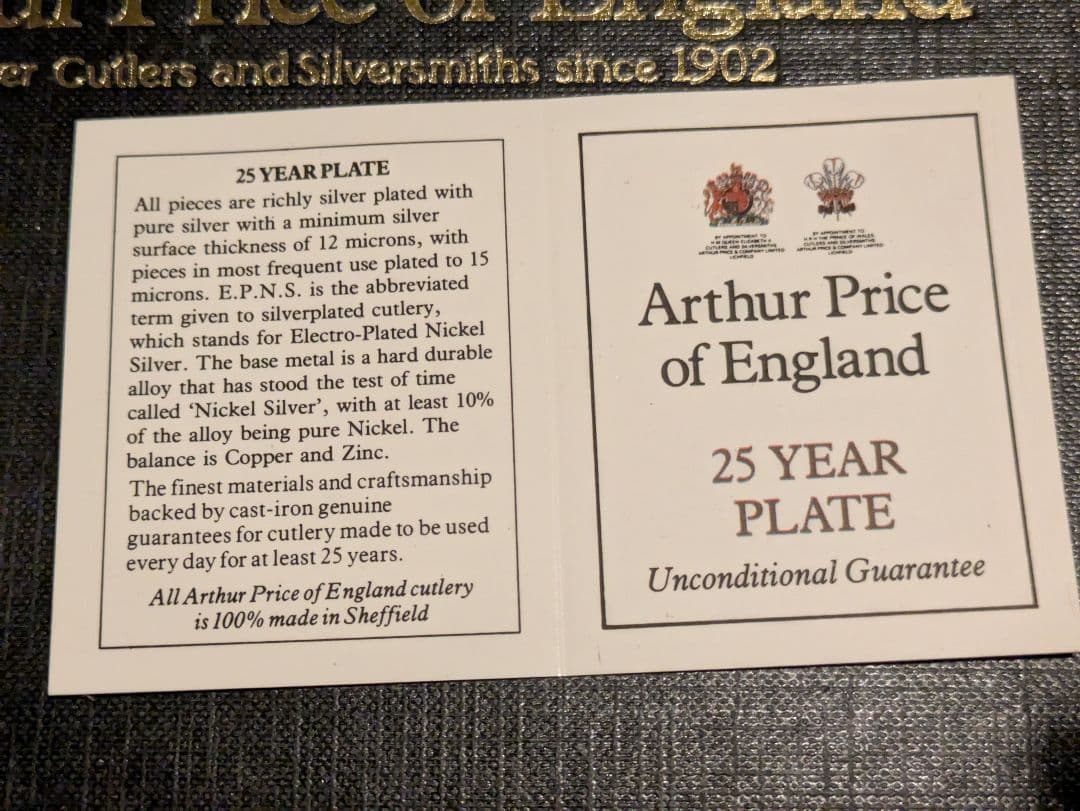 1-3.Arthur Price シルバーフォーク6本セット 英国