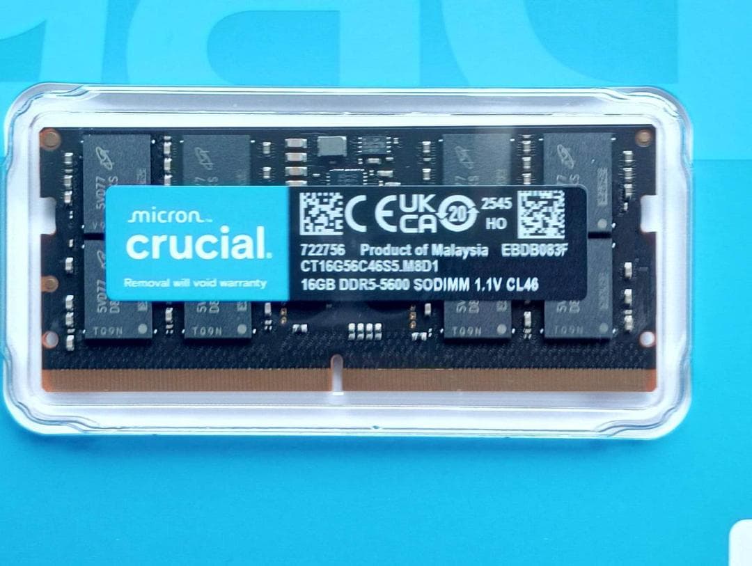 Crucial 16GB DDR5-5600 SODIMM メモリ - メルカリ