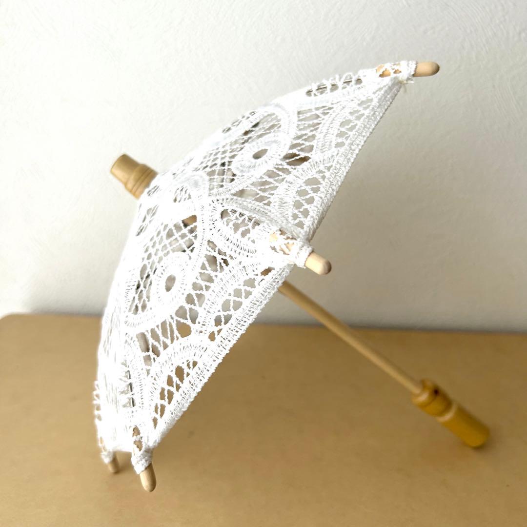 ホワイトレースのアンブレラ傘のオブジェレース傘☆白レース