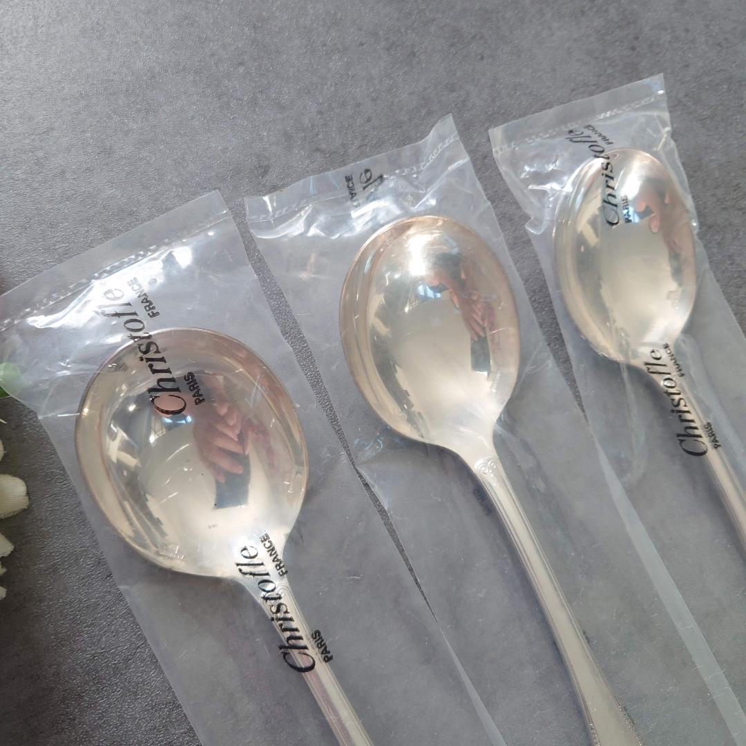 希少 クリストフル マルメゾン 未開封 コンソメスプーン 3点