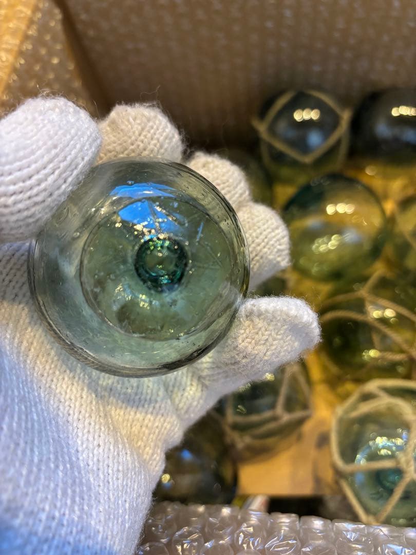 ガラス玉 浮き玉 刻印色々❗️約5〜6.5㎝可愛い小玉❗️78個