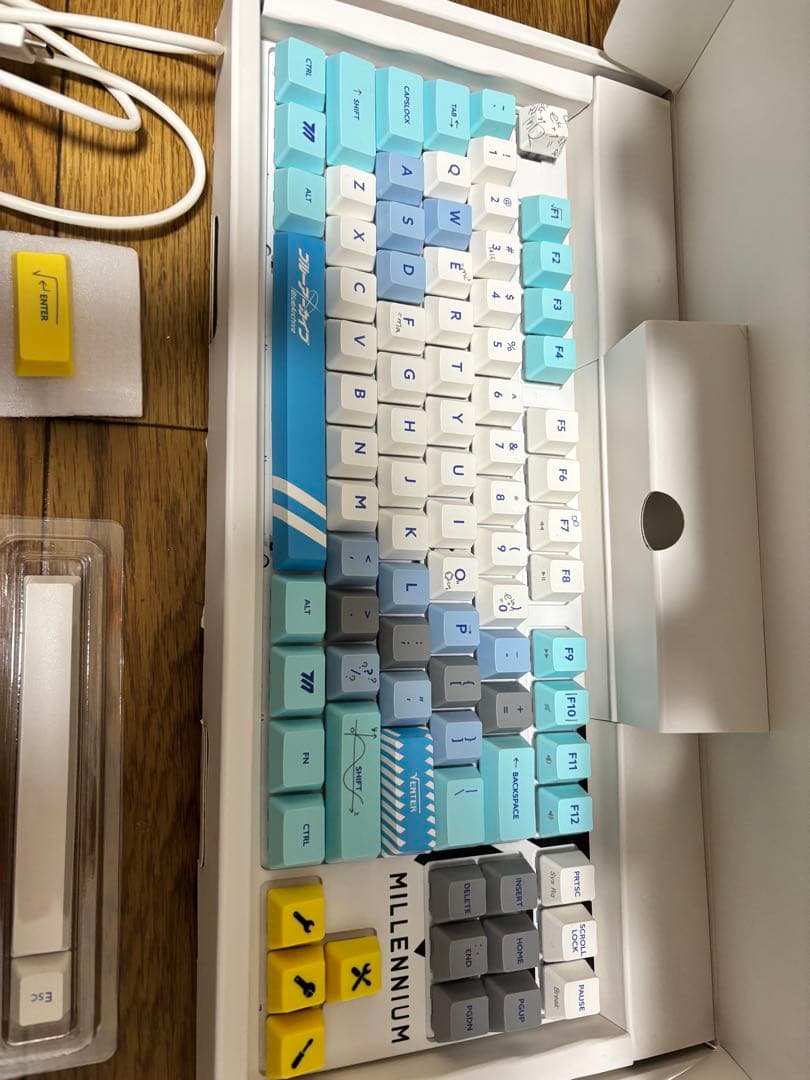 ふもコレ キーボード US 英語配列 アイリス軸 キーキャップ ブルアカ